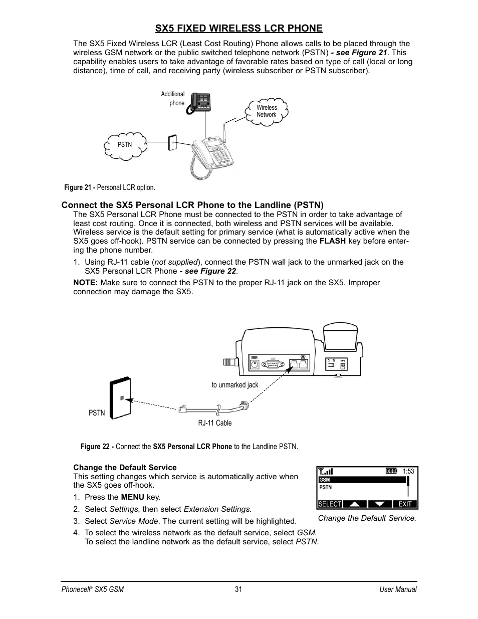 Sx5 fixed wireless lcr phone | Telular SX5D User Manual | Page 38 / 56