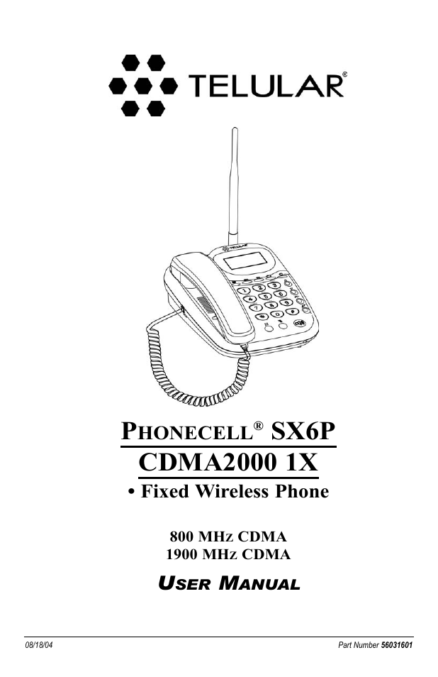 Telular SX6P User Manual | 44 pages