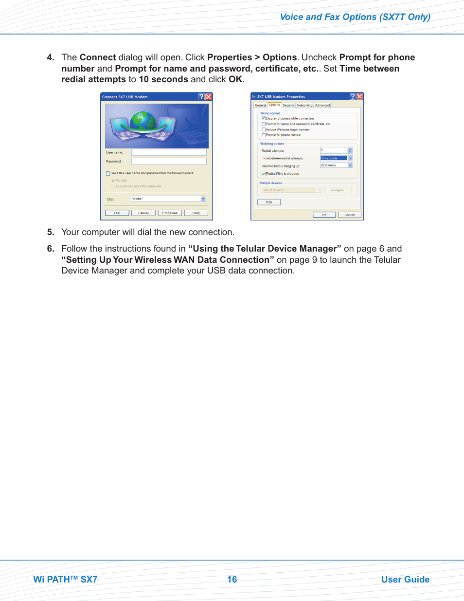 Telular Wi PATHTM SX7T Terminal and SX7M Modem EVDO User Manual | Page 18 / 43