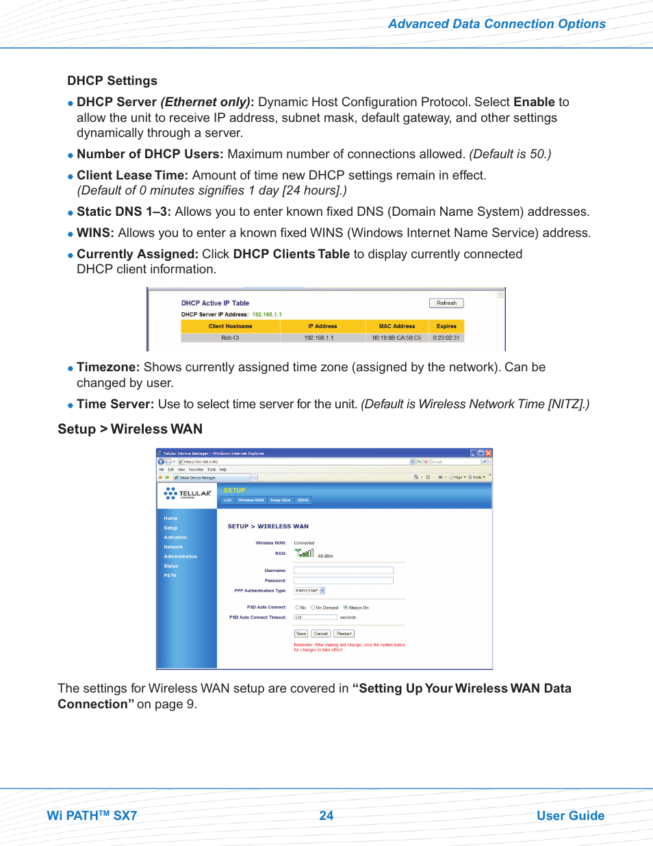 Telular Wi PATHTM SX7T Terminal and SX7M Modem EVDO User Manual | Page 26 / 43