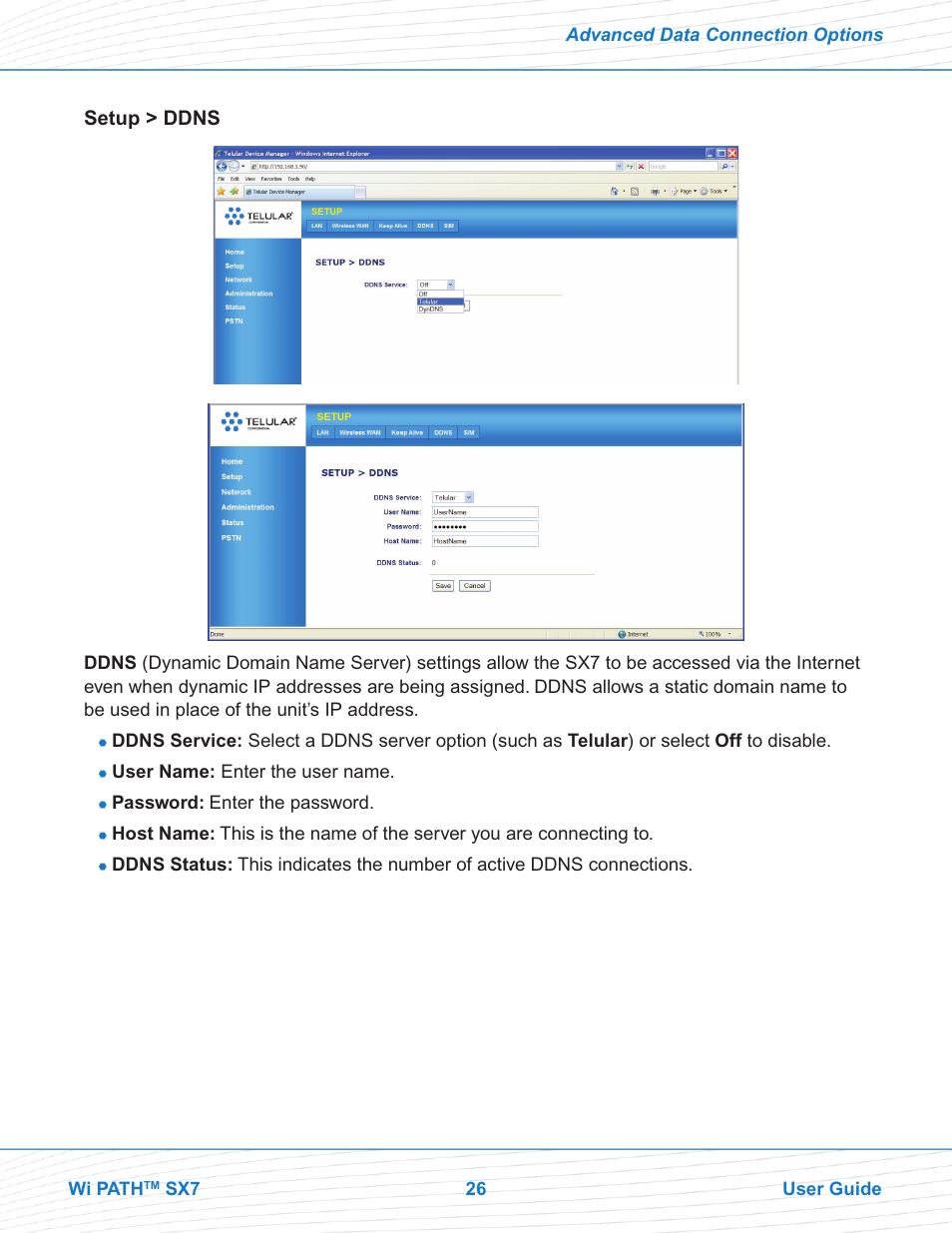 Telular Wi PATHTM SX7T Terminal and SX7M Modem EVDO User Manual | Page 28 / 43