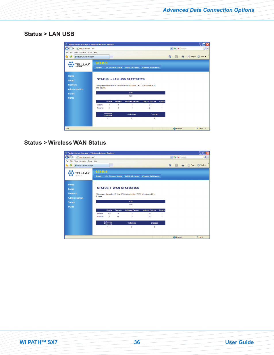 Telular Wi PATHTM SX7T Terminal and SX7M Modem EVDO User Manual | Page 38 / 43