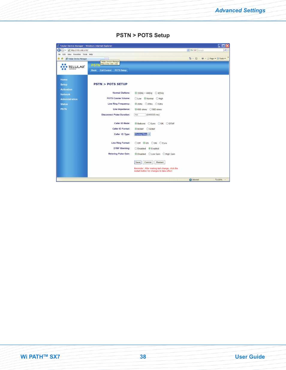 Telular Wi PATHTM SX7T Terminal and SX7M Modem EVDO User Manual | Page 40 / 43