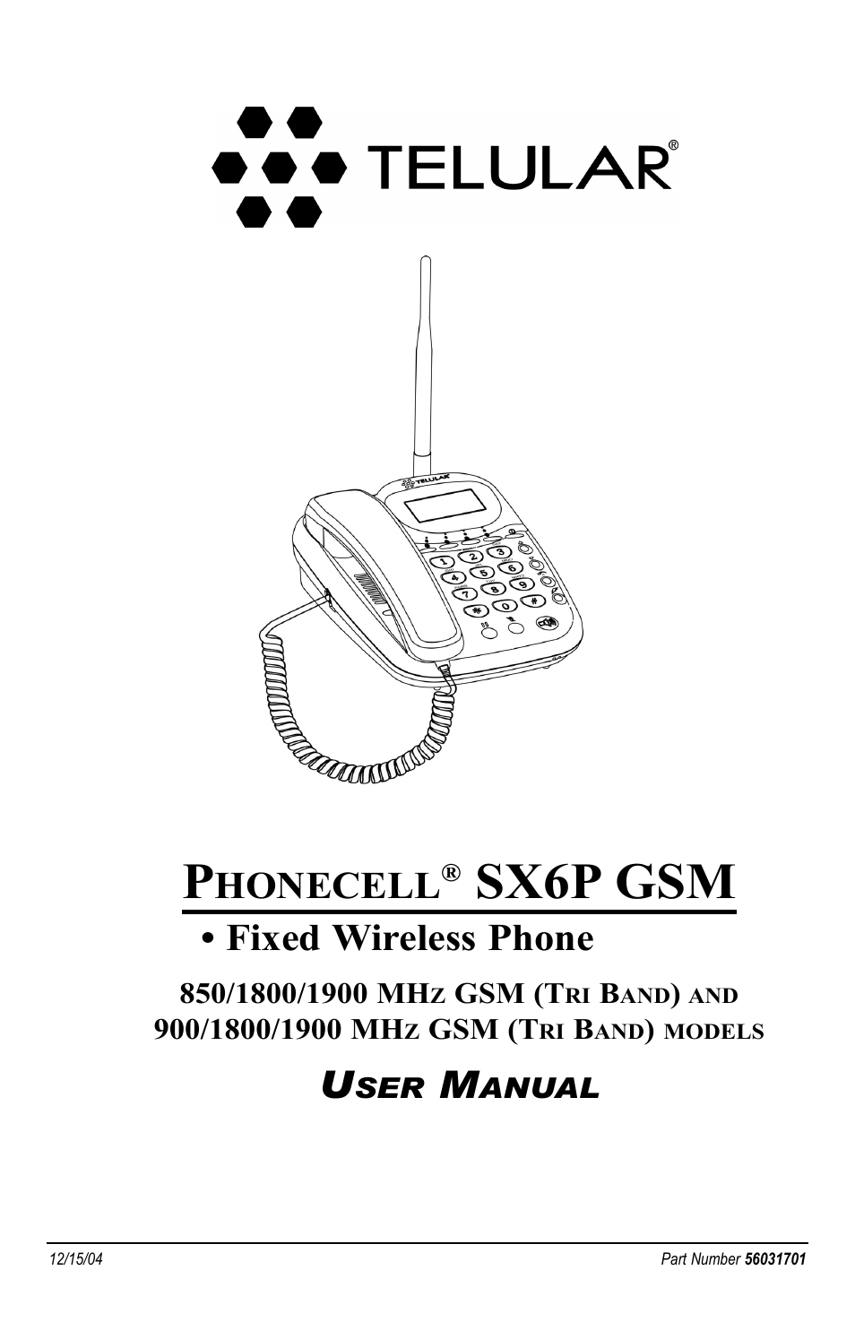 Telular PHONECELL SX6P GSM User Manual | 48 pages