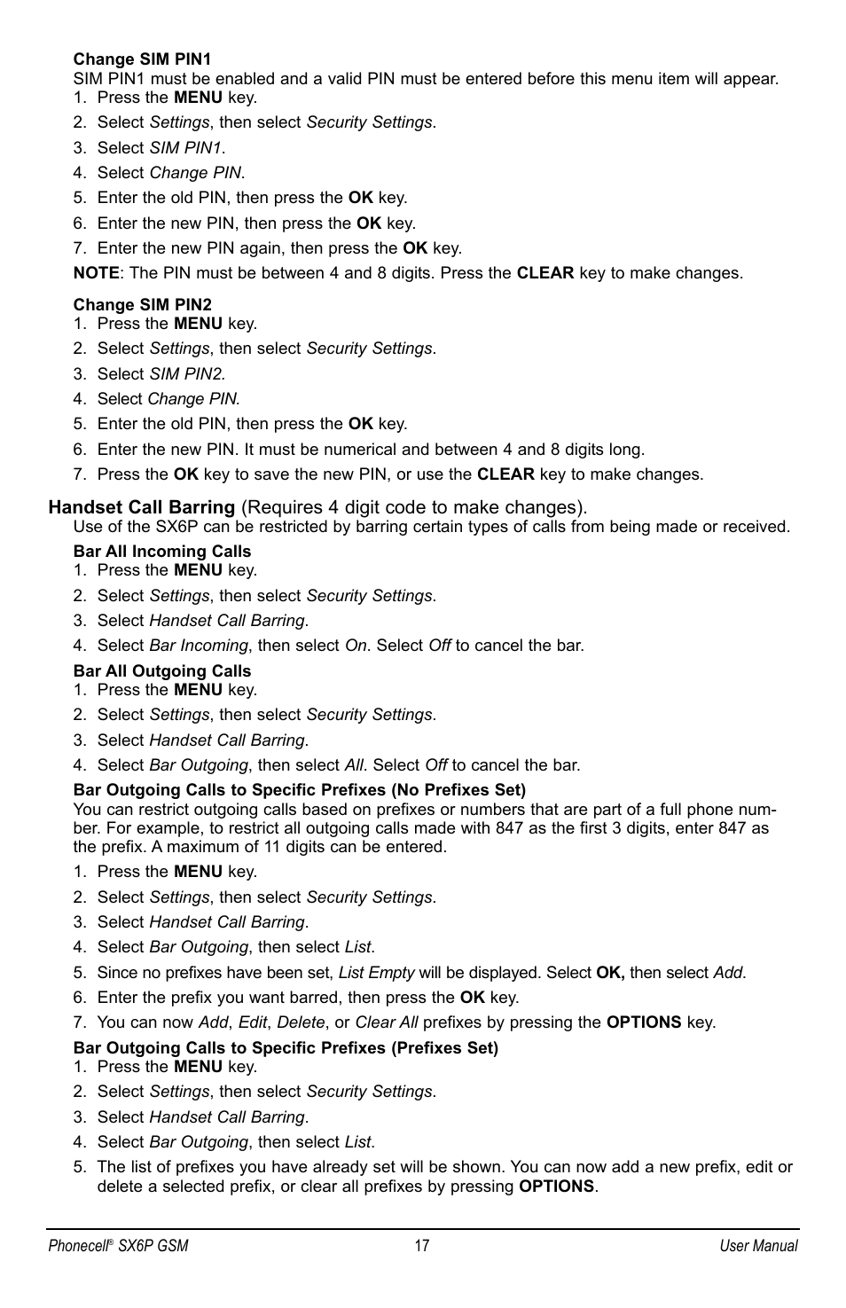 Telular PHONECELL SX6P GSM User Manual | Page 23 / 48