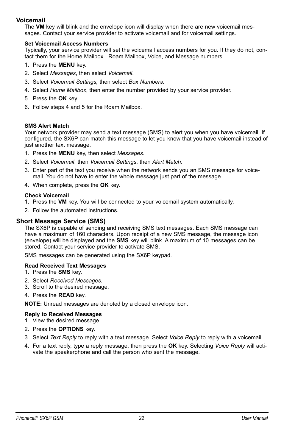 Telular PHONECELL SX6P GSM User Manual | Page 28 / 48