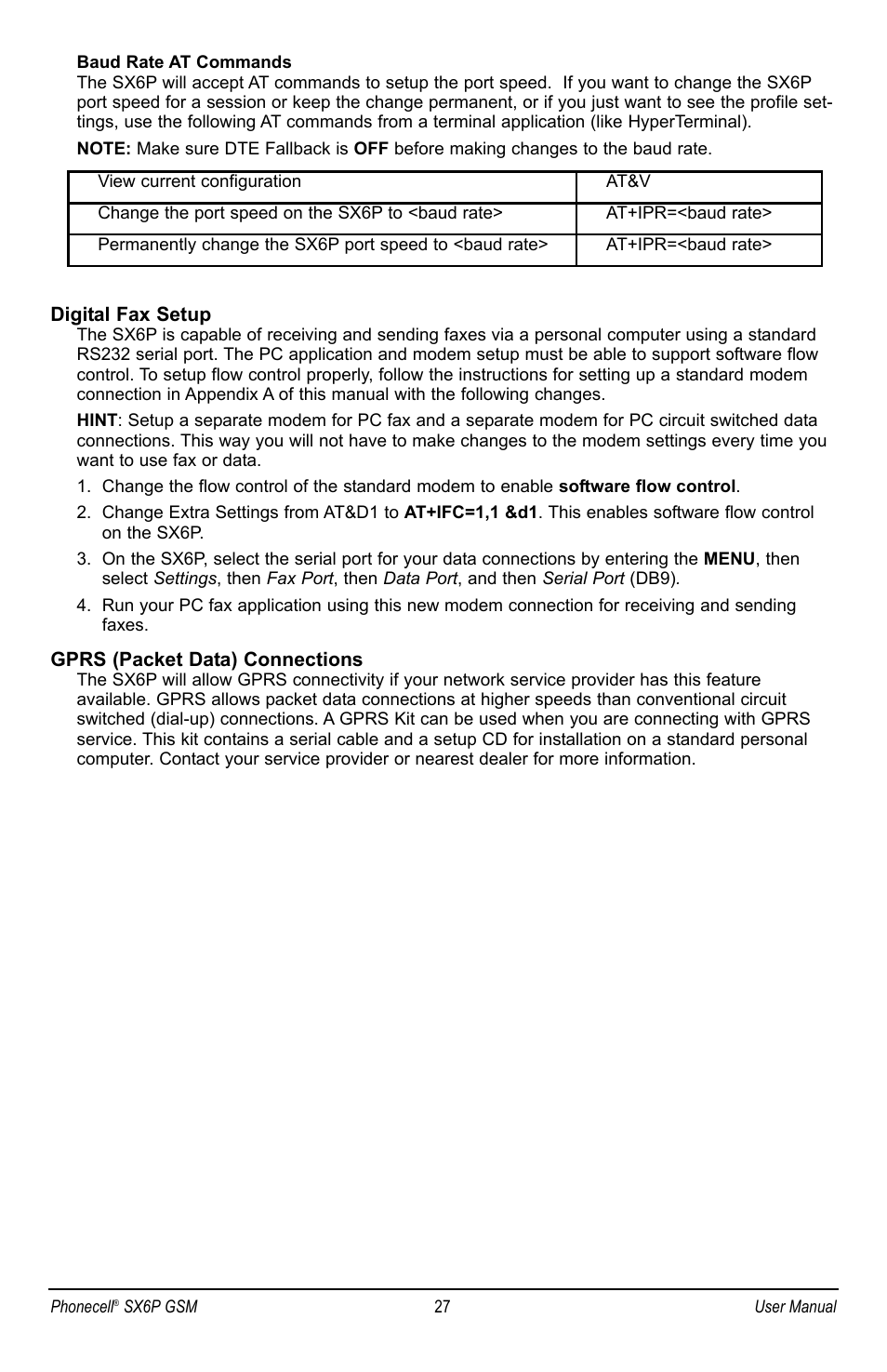 Telular PHONECELL SX6P GSM User Manual | Page 33 / 48