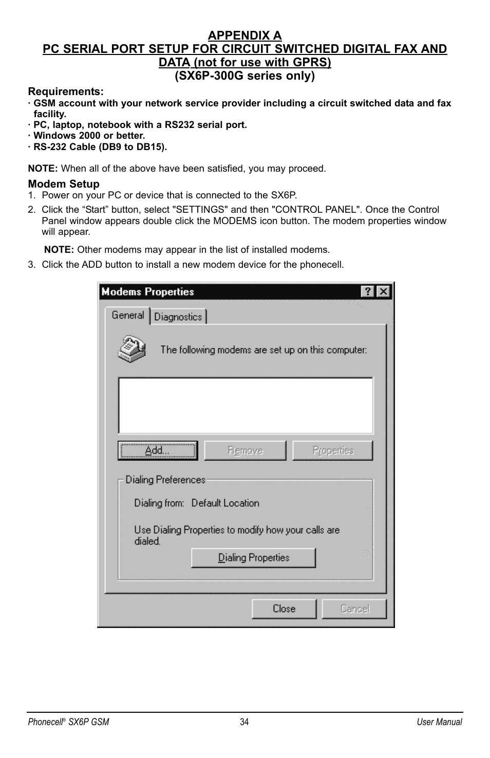 Telular PHONECELL SX6P GSM User Manual | Page 40 / 48