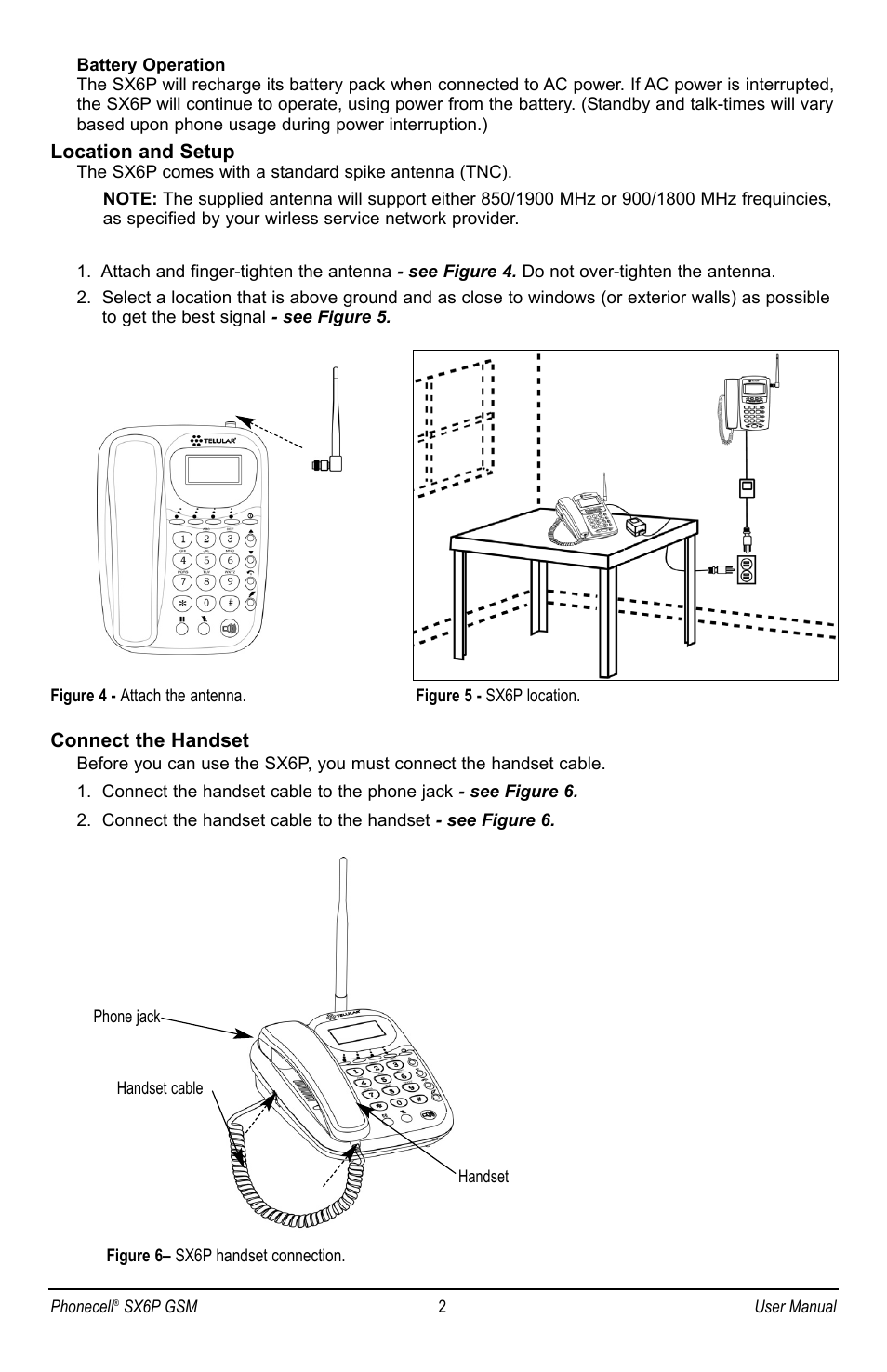 Telular PHONECELL SX6P GSM User Manual | Page 8 / 48