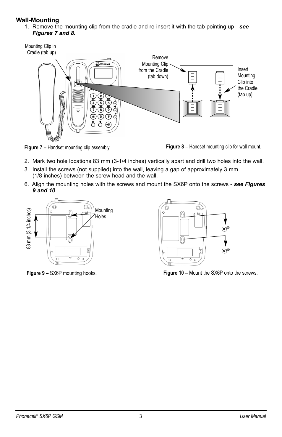 Telular PHONECELL SX6P GSM User Manual | Page 9 / 48