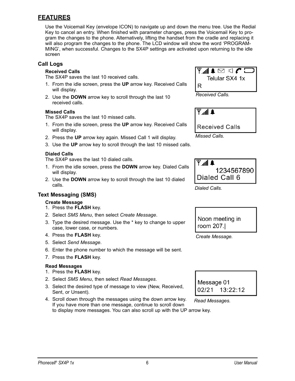 Features | Telular CDMA 2000 1X User Manual | Page 10 / 28