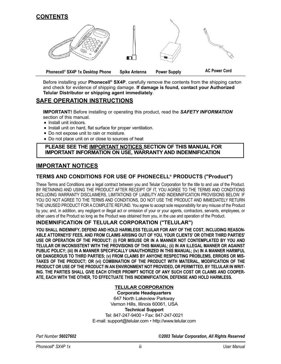 Telular CDMA 2000 1X User Manual | Page 3 / 28