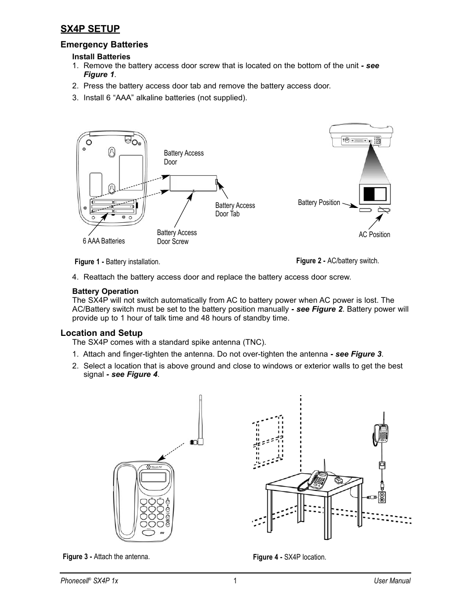 Sx4p setup | Telular CDMA 2000 1X User Manual | Page 5 / 28