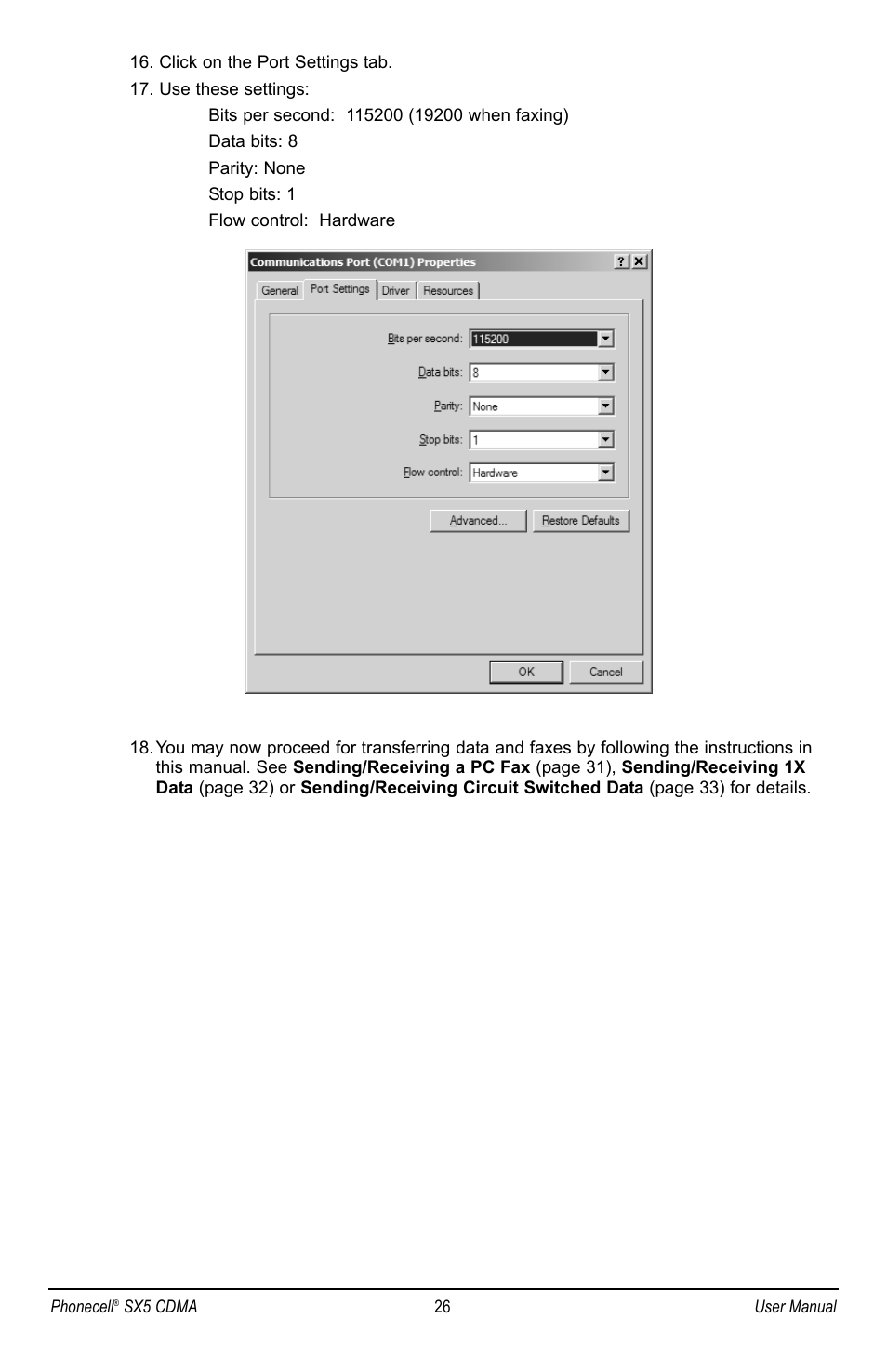 Telular SX5P CDMA2000 User Manual | Page 32 / 48