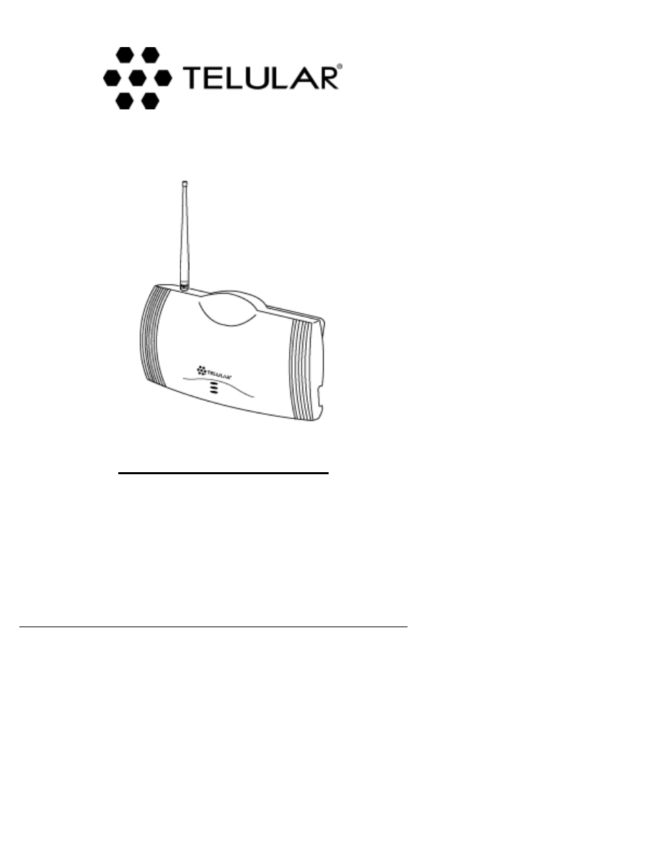 Telular SX4e TDMA User Manual | 24 pages