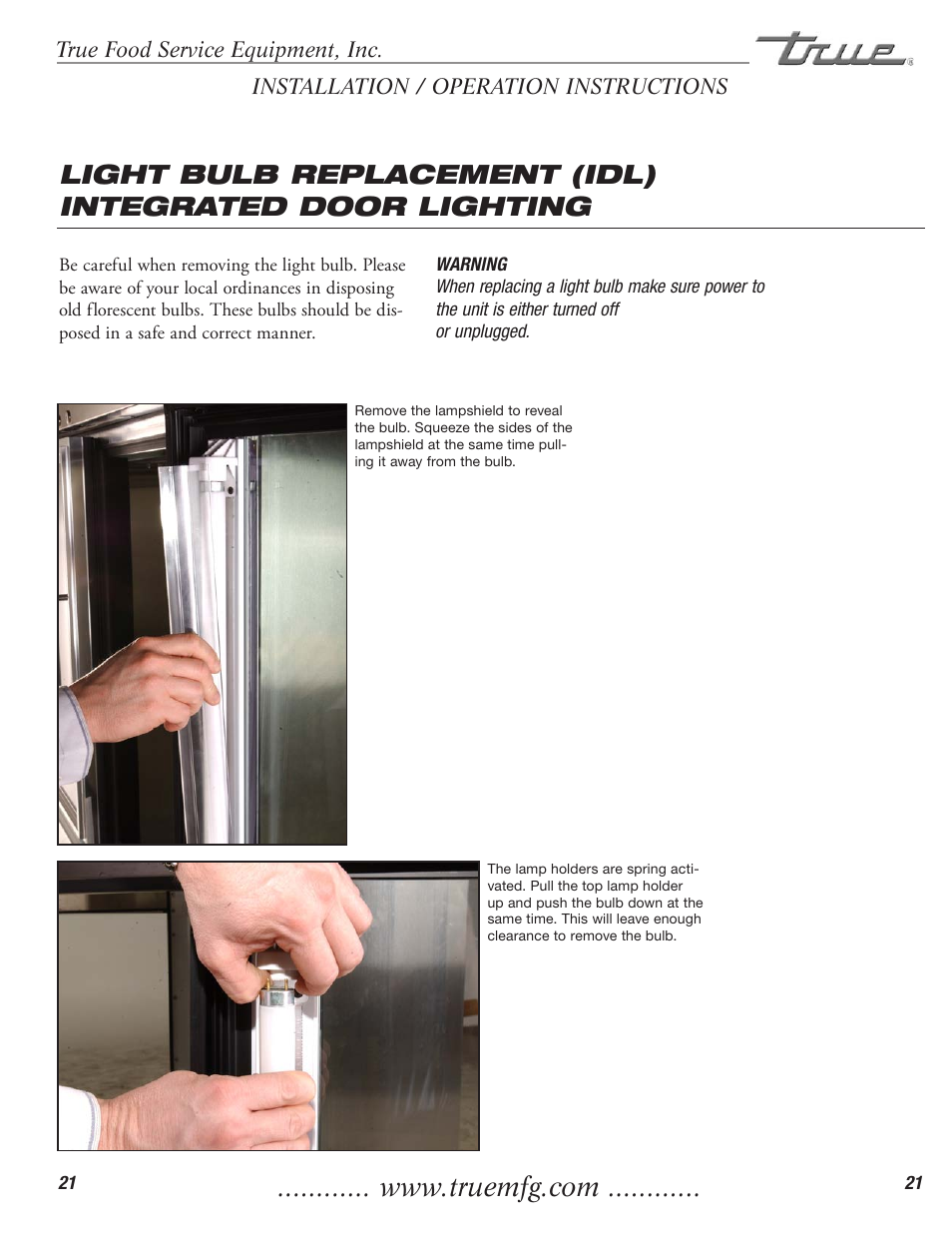True Manufacturing Company TD-50-18-S-LT User Manual | Page 23 / 24
