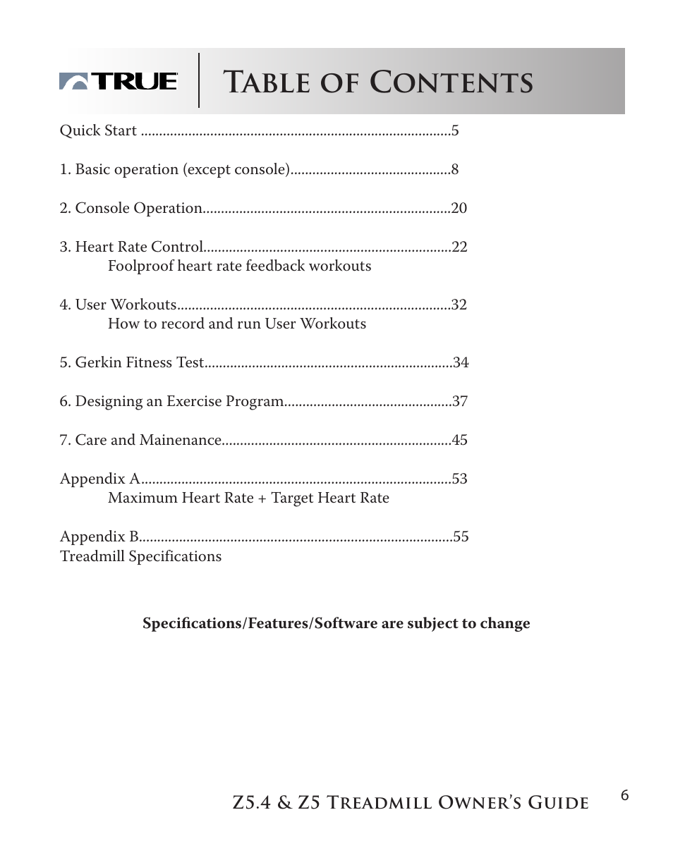 True Manufacturing Company Z5.4 User Manual | Page 6 / 60