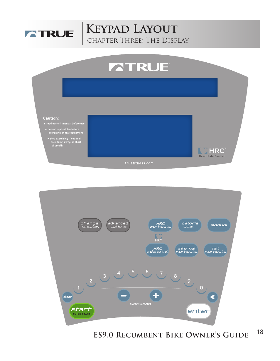 Keypad layout | True Manufacturing Company ES9.0 User Manual | Page 18 / 94