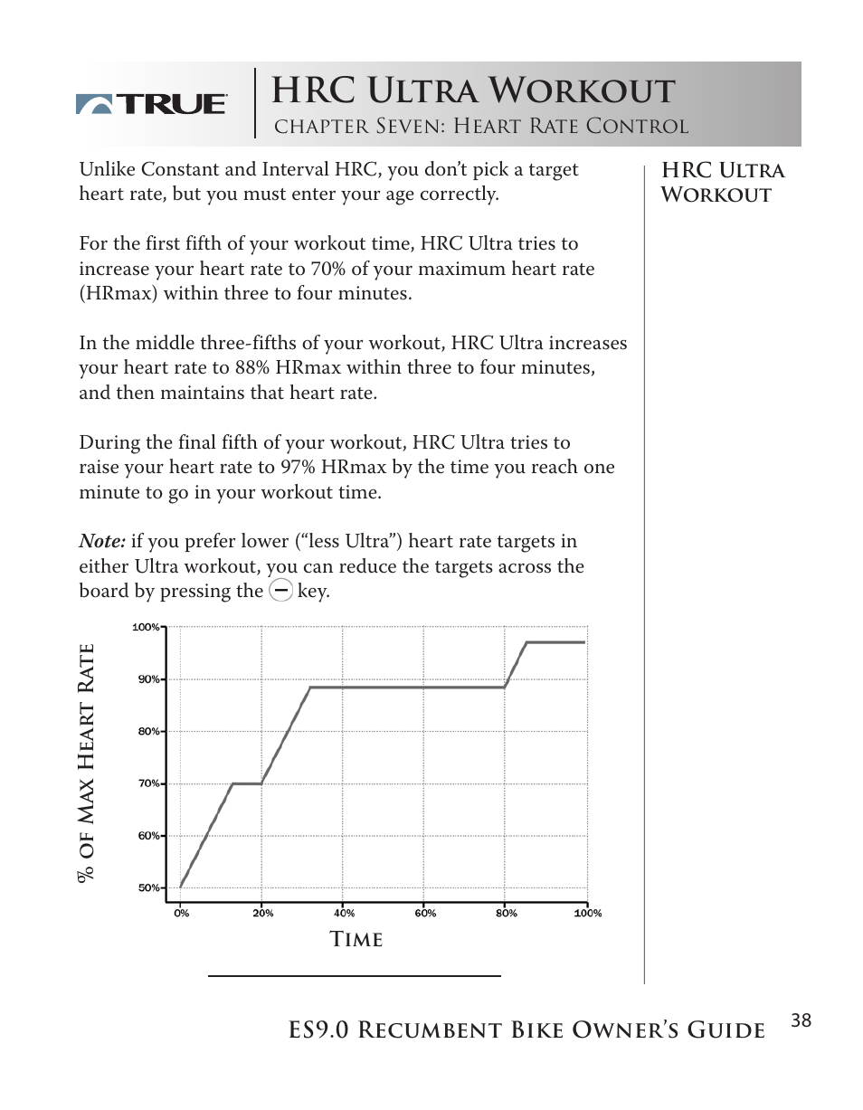 Hrc ultra workout | True Manufacturing Company ES9.0 User Manual | Page 38 / 94