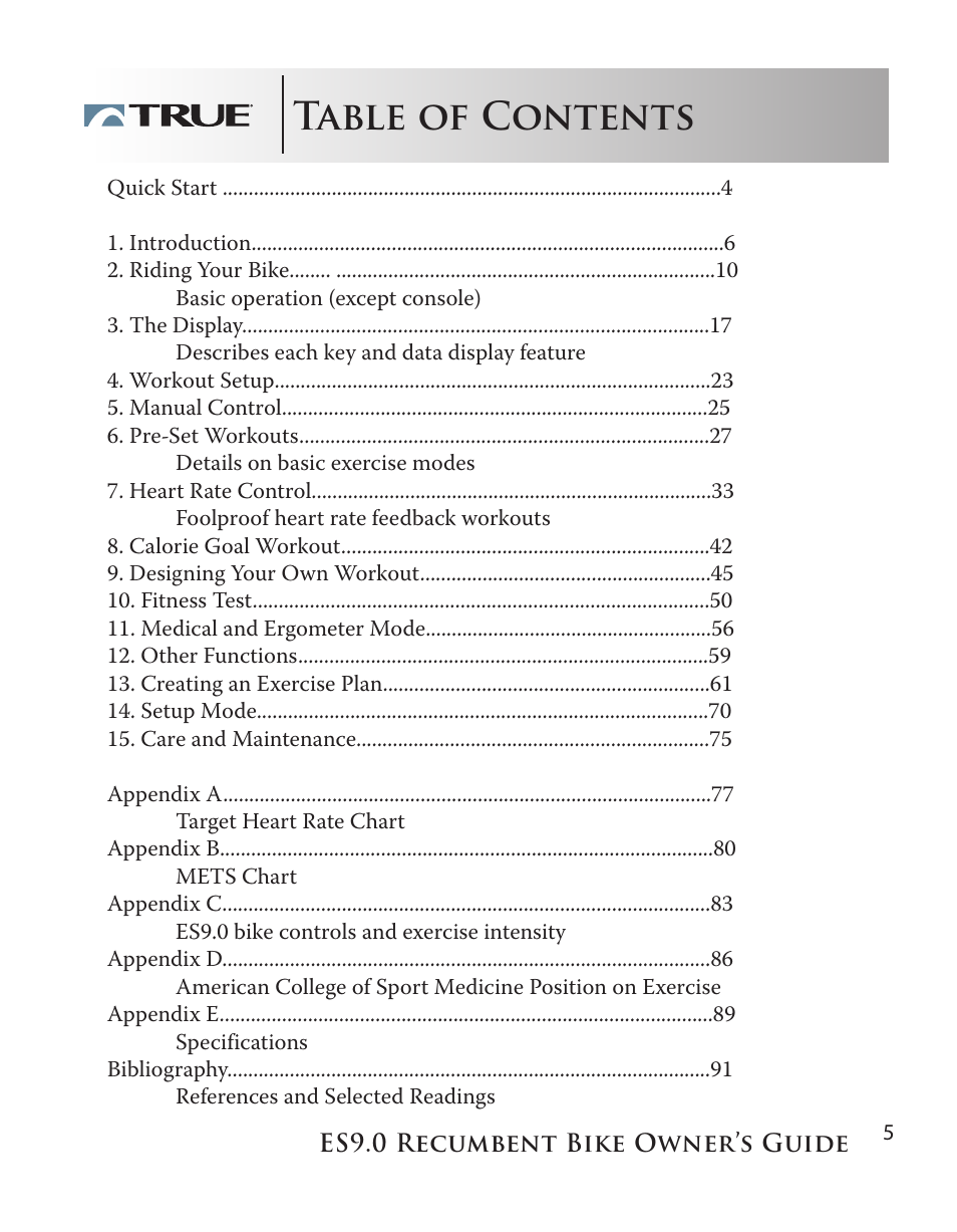 True Manufacturing Company ES9.0 User Manual | Page 5 / 94