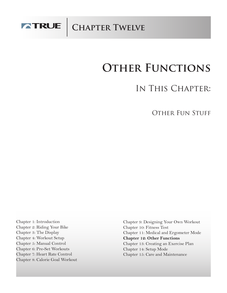 Other functions, Chapter twelve | True Manufacturing Company ES9.0 User Manual | Page 59 / 94