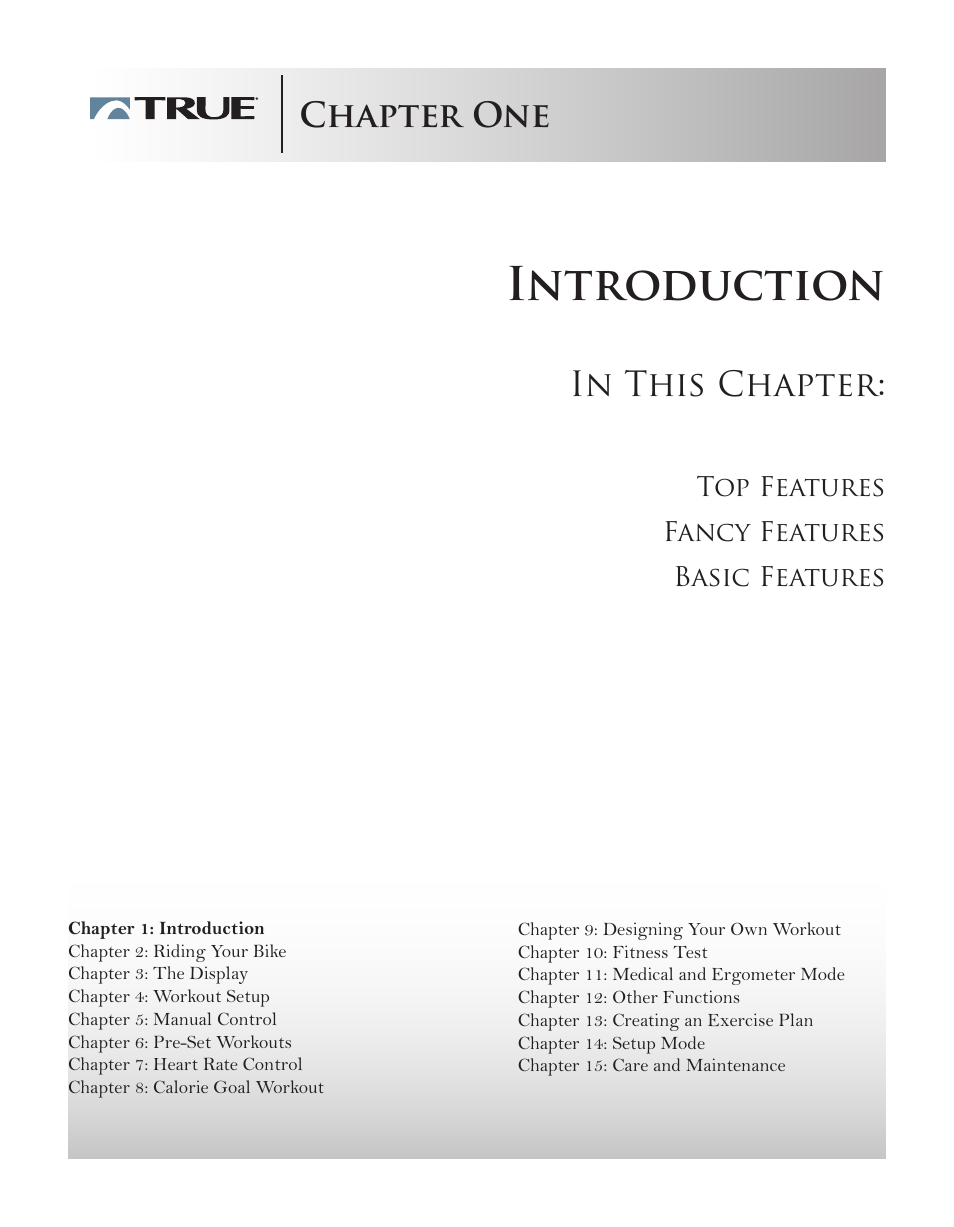 Introduction, Chapter one | True Manufacturing Company ES9.0 User Manual | Page 6 / 94