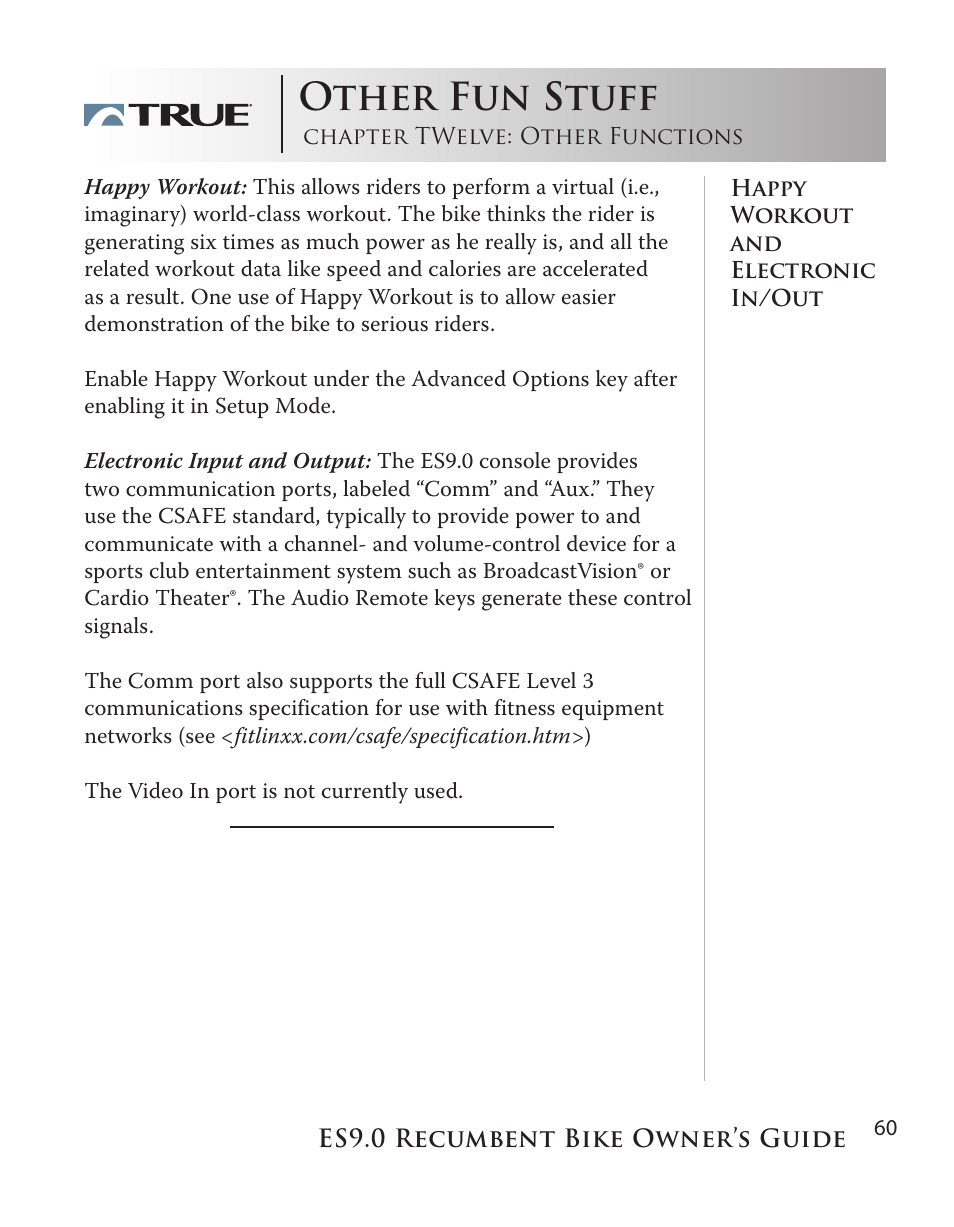 Other fun stuff | True Manufacturing Company ES9.0 User Manual | Page 60 / 94
