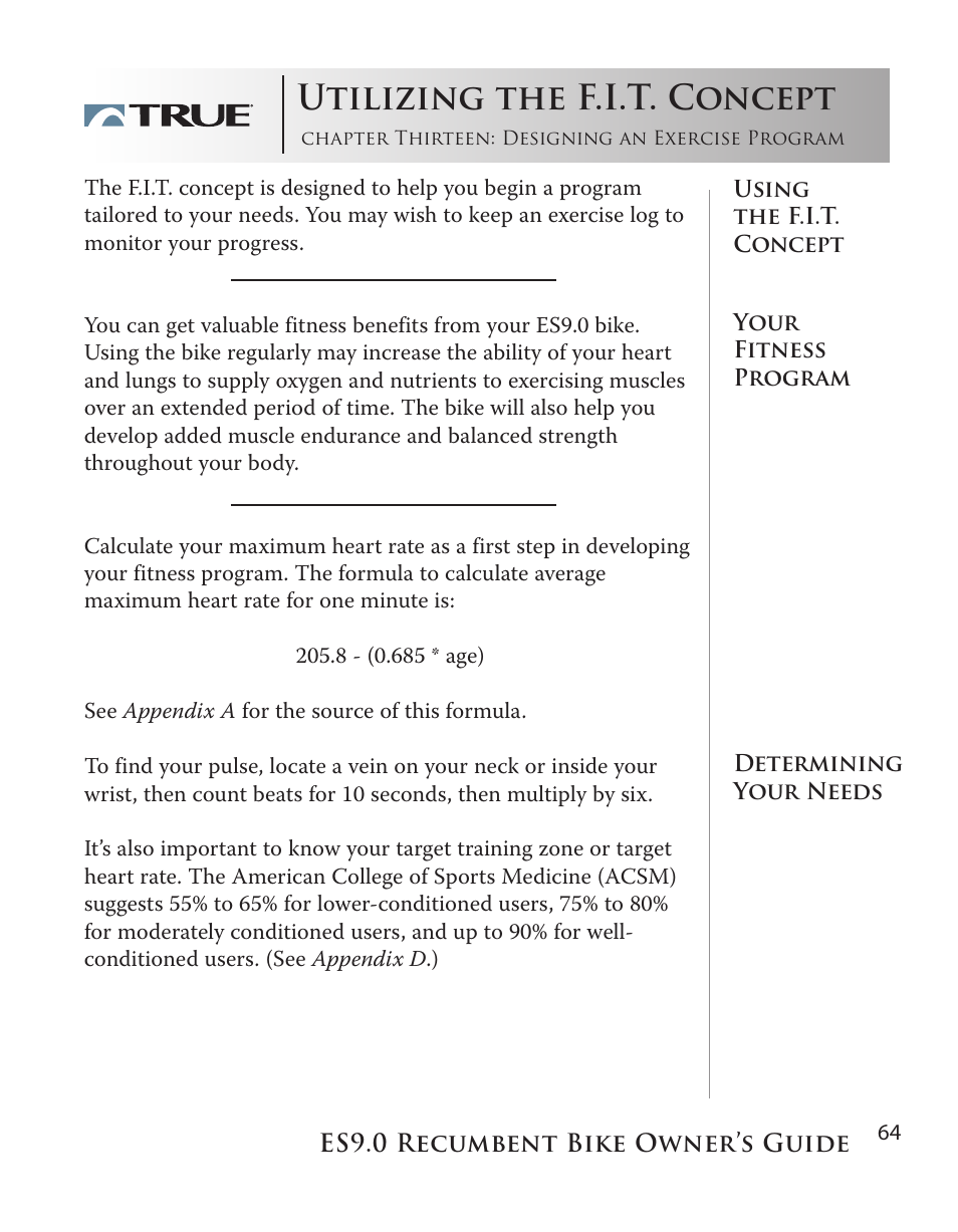 Utilizing the f.i.t. concept | True Manufacturing Company ES9.0 User Manual | Page 64 / 94