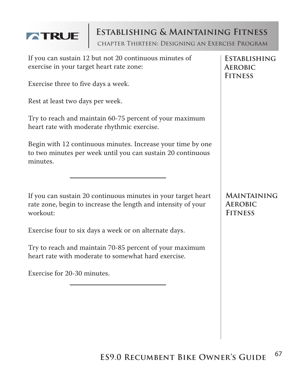 Establishing & maintaining fitness | True Manufacturing Company ES9.0 User Manual | Page 67 / 94