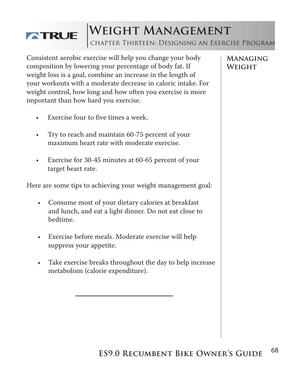 Weight management | True Manufacturing Company ES9.0 User Manual | Page 68 / 94