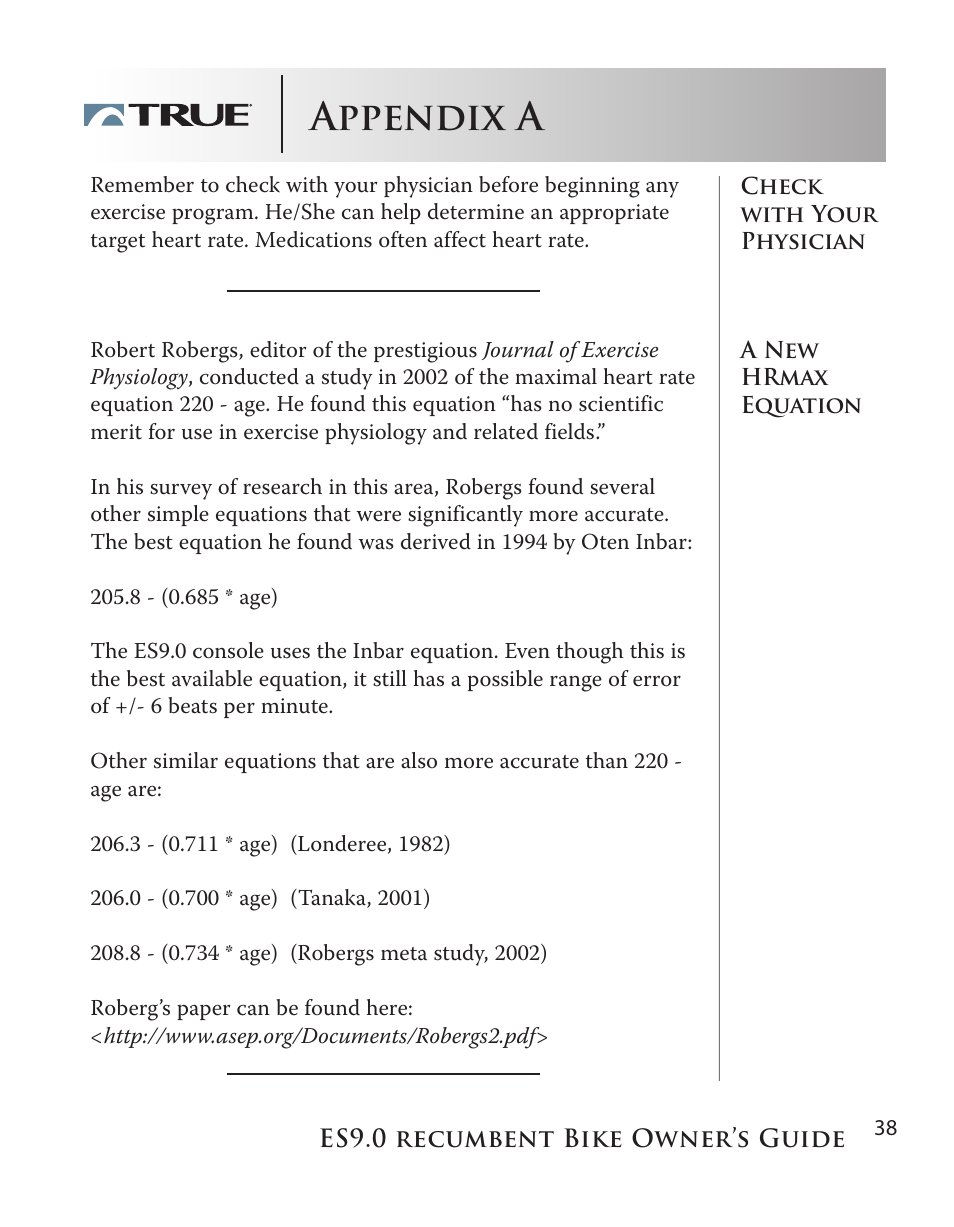 Appendix a | True Manufacturing Company ES9.0 User Manual | Page 79 / 94