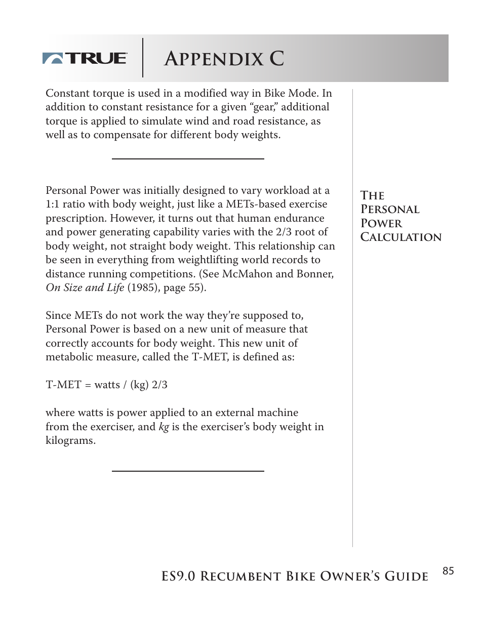 Appendix c | True Manufacturing Company ES9.0 User Manual | Page 85 / 94