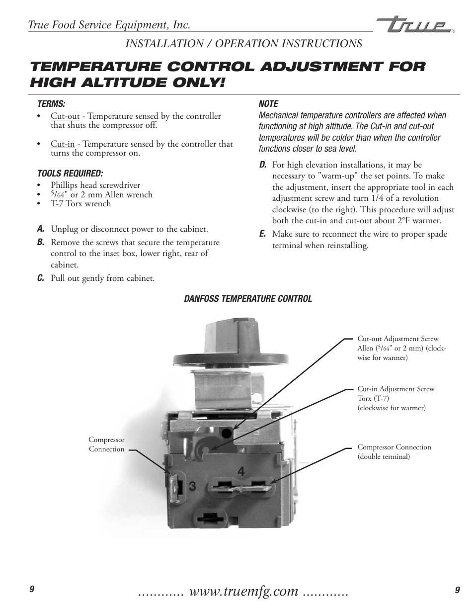 True Manufacturing Company TCGR-50 User Manual | Page 11 / 22