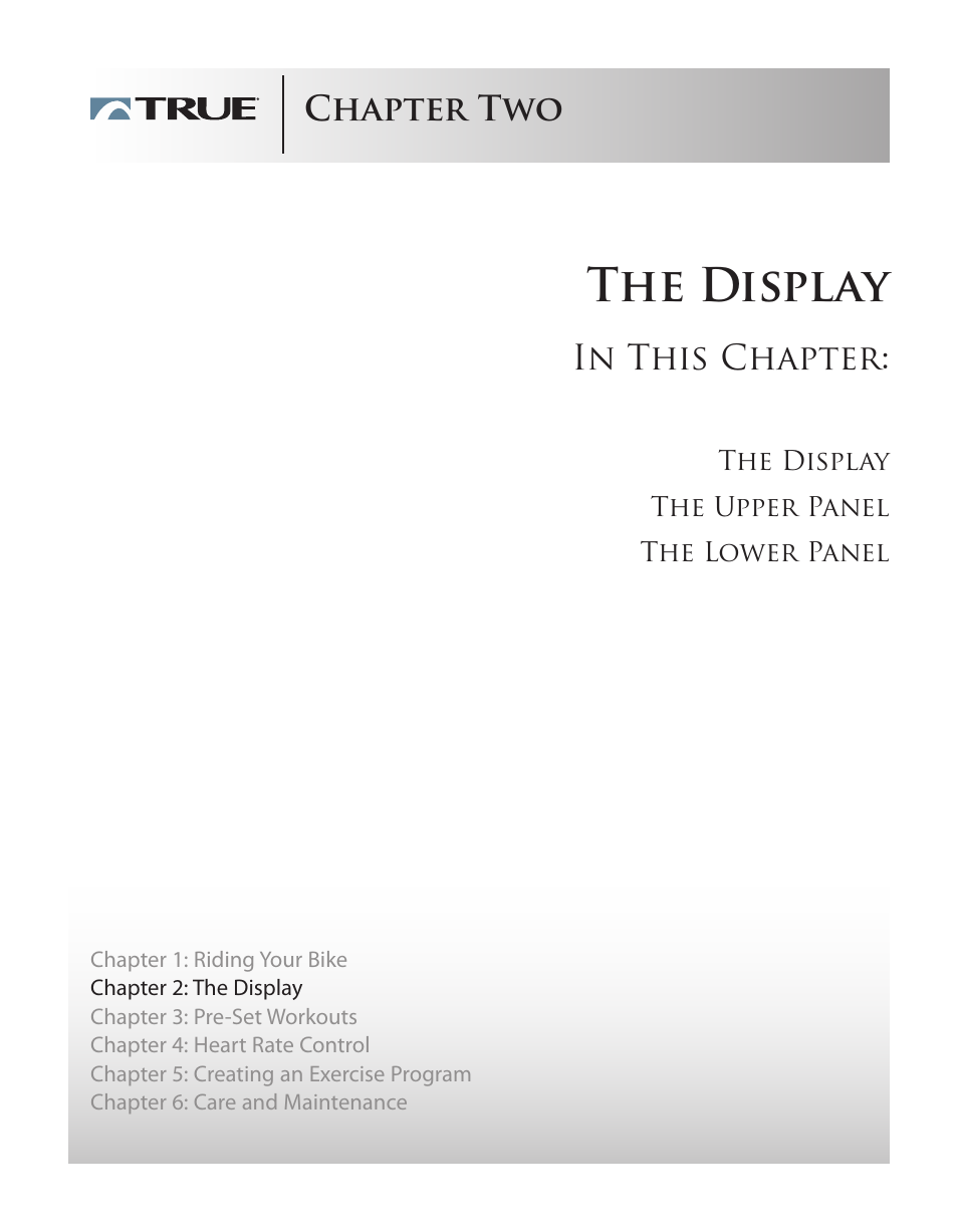 The display, Chapter two | True Manufacturing Company PS/50 User Manual | Page 13 / 39