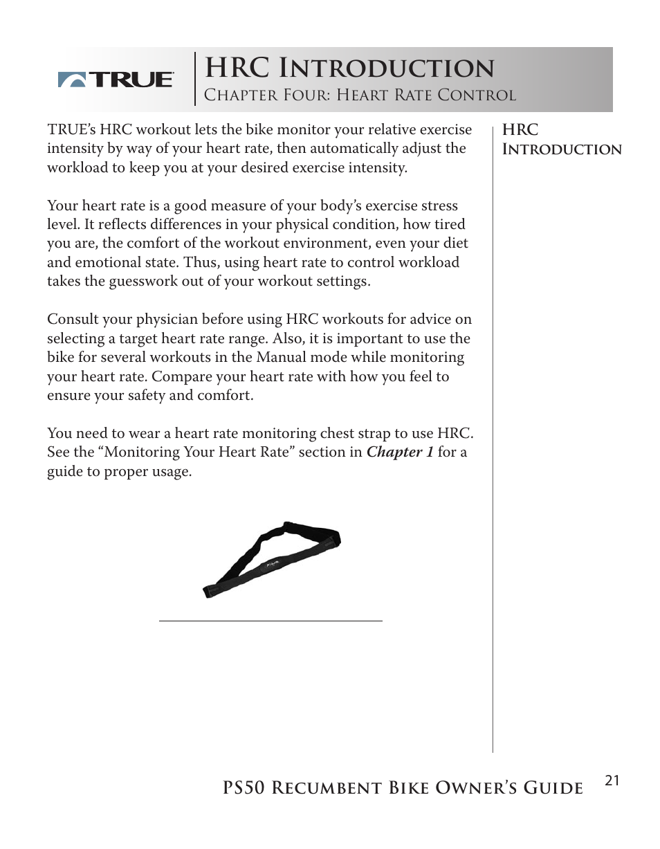 Hrc introduction | True Manufacturing Company PS/50 User Manual | Page 21 / 39