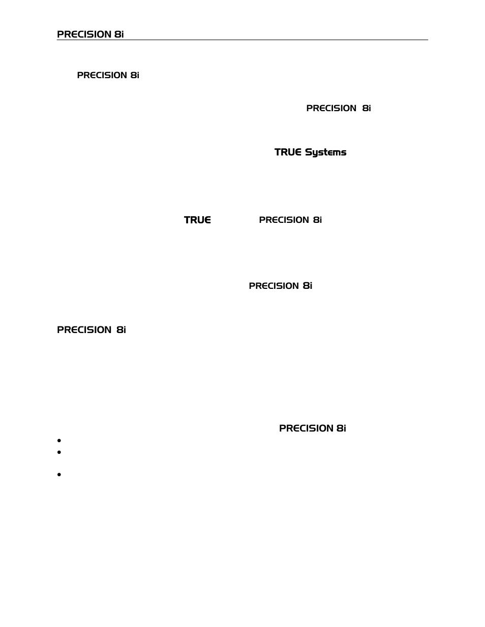 TRUE Systems PRECISION 8i User Manual | Page 5 / 19