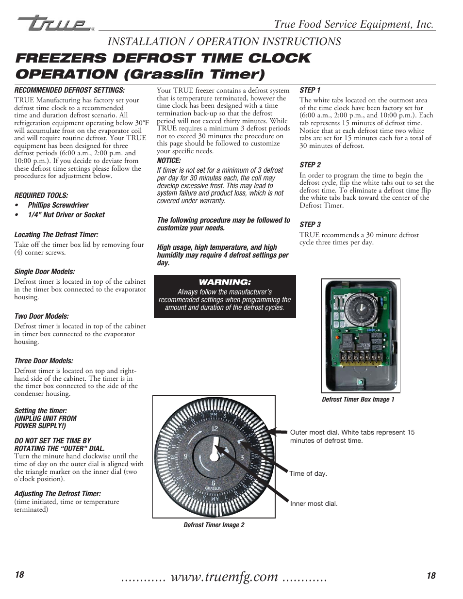 True food service equipment, inc | True Manufacturing Company TR1RRI-1S User Manual | Page 20 / 25