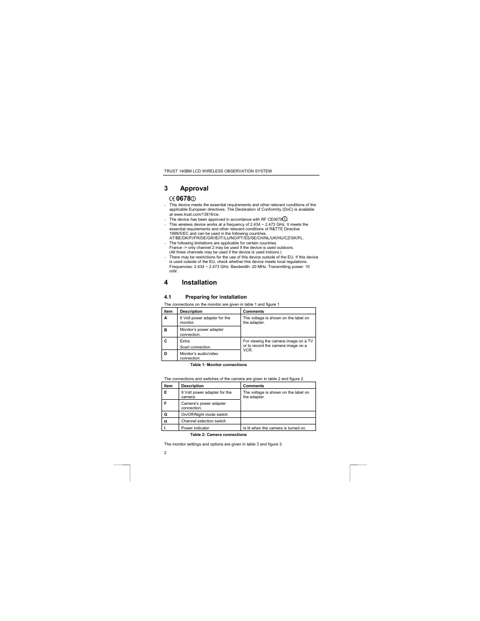 3 approval, 4installation | Trust Computer Products 140BM User Manual | Page 5 / 12