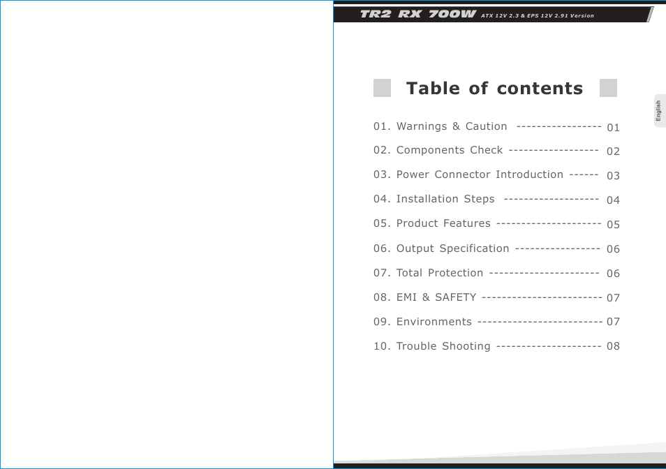 Thermaltake TR2 RX 700w User Manual | Page 2 / 6