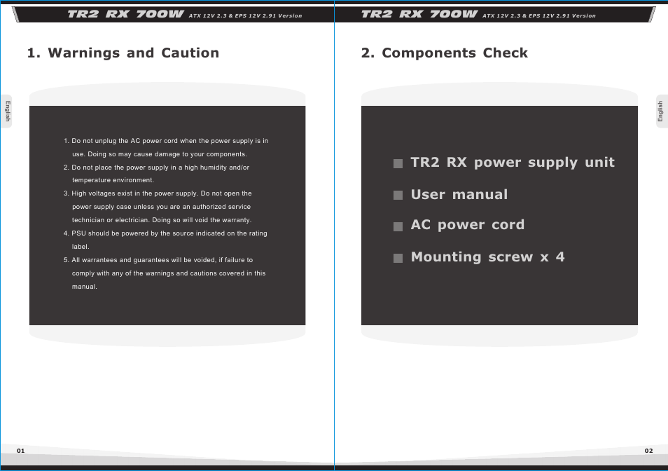 Thermaltake TR2 RX 700w User Manual | Page 3 / 6