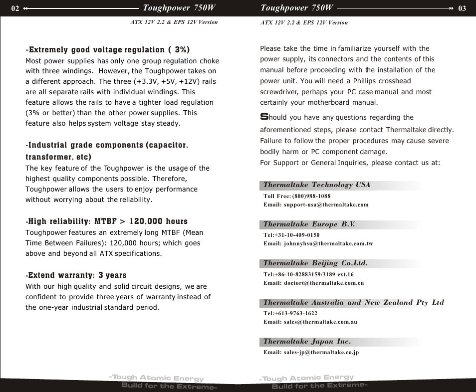 P12¡bp01, Toughpower 750w | Thermaltake EPS 12V User Manual | Page 3 / 10
