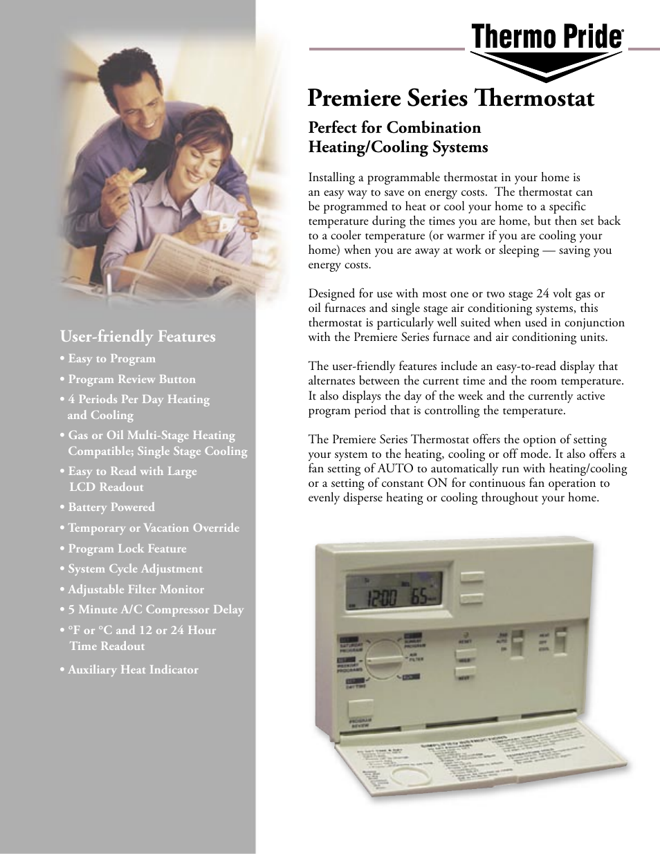 Thermo Products Premiere Series User Manual | 2 pages