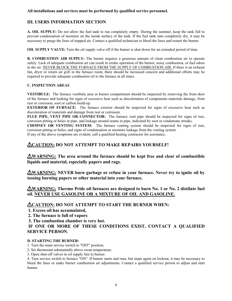 Thermo Products OH6FA072DV4R User Manual | Page 11 / 17