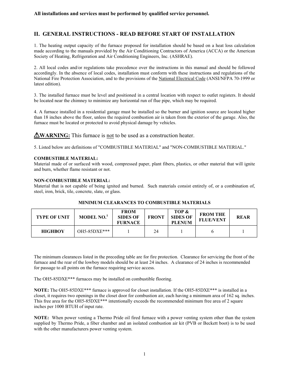 Thermo Products OH5-85DXE User Manual | Page 4 / 17