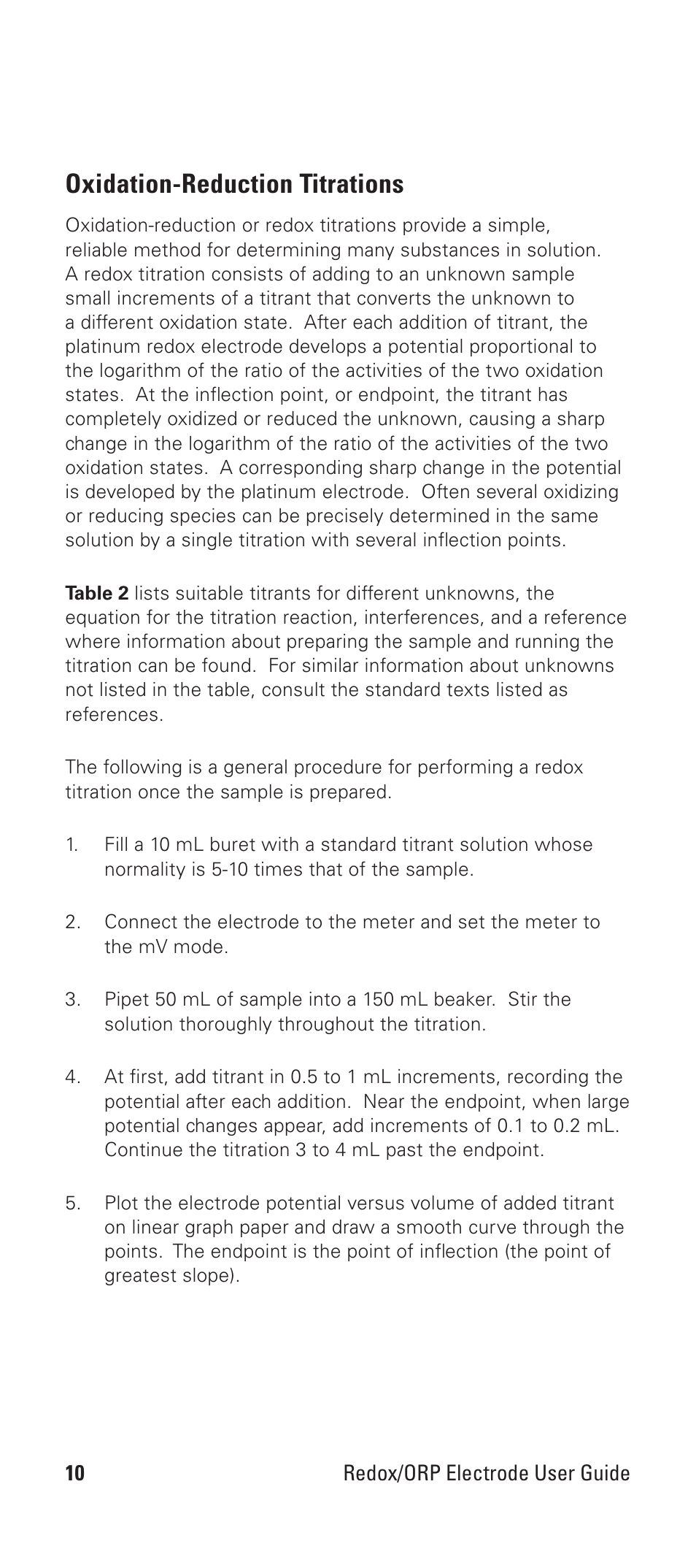 Oxidation-reduction titrations | Thermo Products REDOX/ORP 9678BNWP User Manual | Page 12 / 23