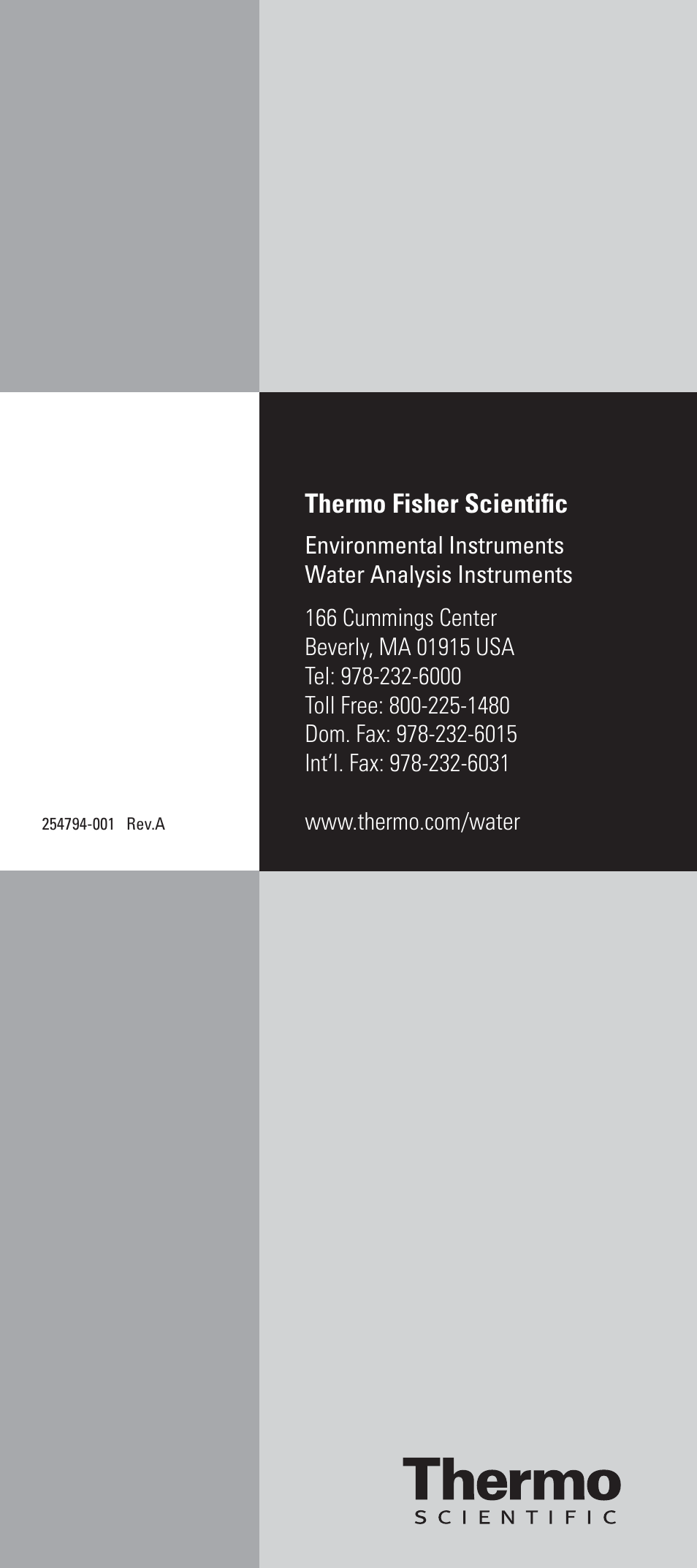 Thermo fisher scientific | Thermo Products REDOX/ORP 9678BNWP User Manual | Page 23 / 23