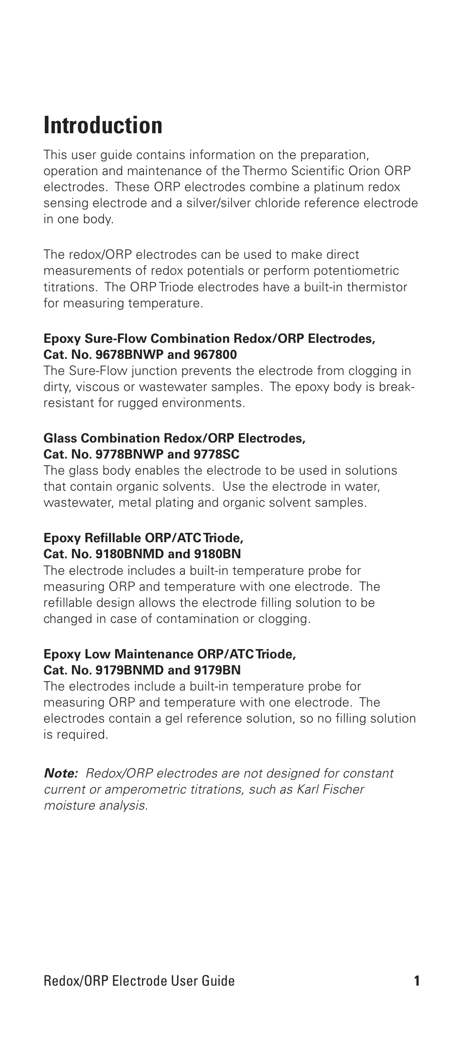 Introduction | Thermo Products REDOX/ORP 9678BNWP User Manual | Page 3 / 23