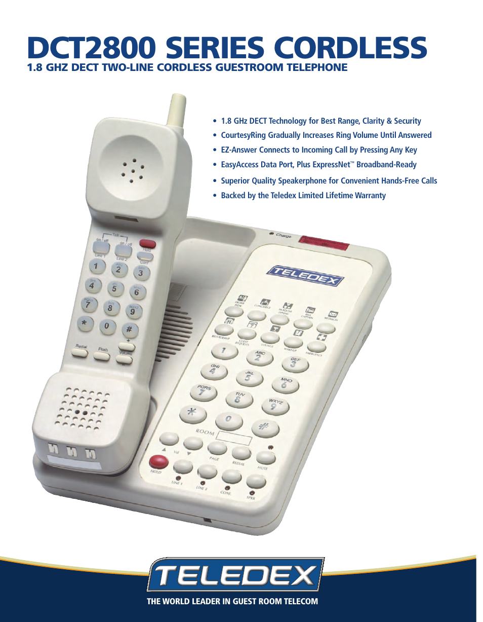 Teledex DCT2800 Series User Manual | 2 pages