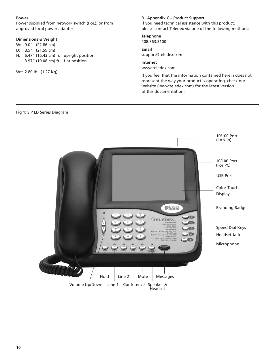 Teledex iPhone SIP LD4100 User Manual | Page 10 / 16
