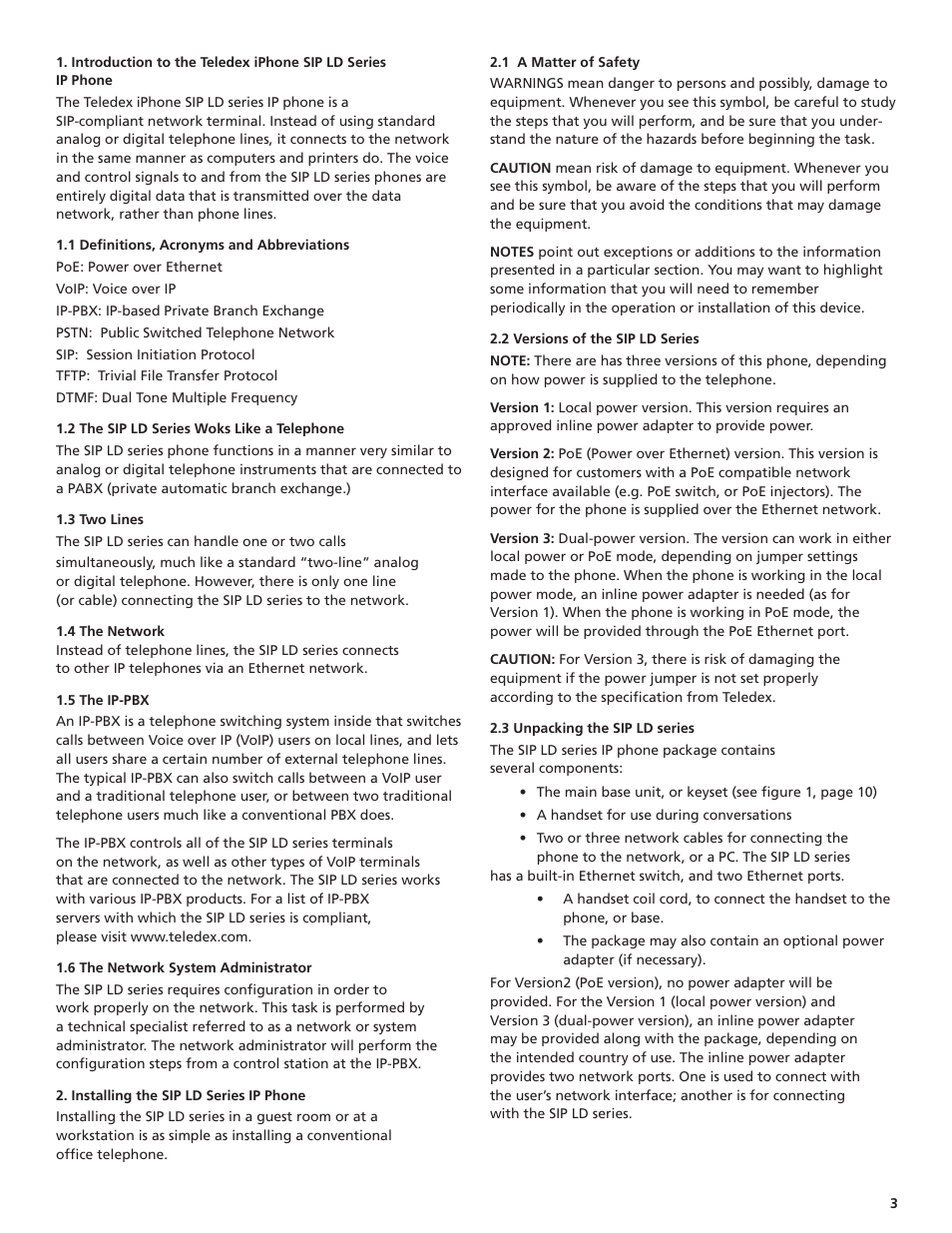 Teledex iPhone SIP LD4100 User Manual | Page 3 / 16
